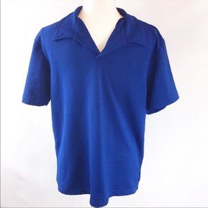 Mens BC Ethic Blue V Neck Polo Shirt Small